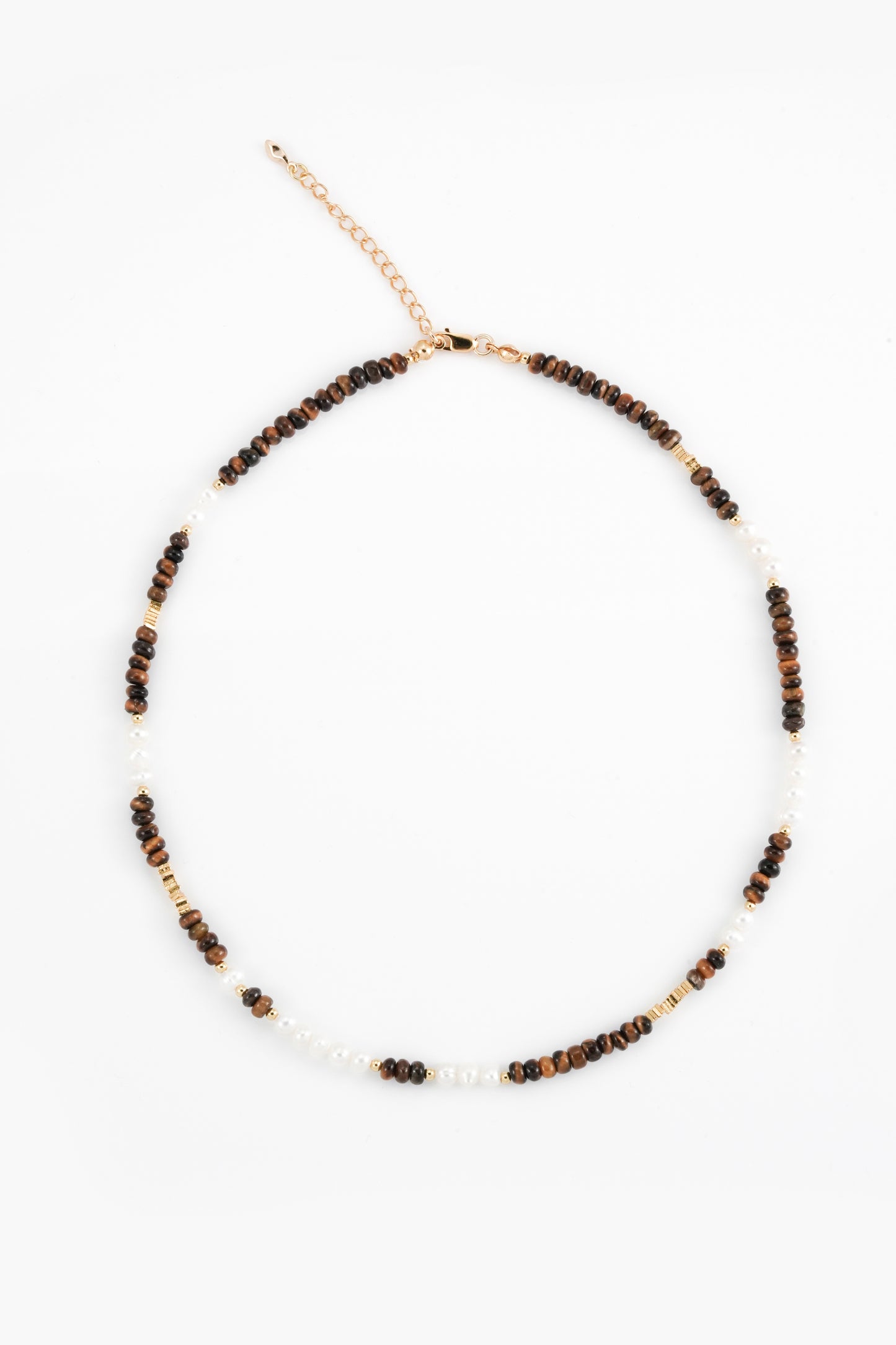 Mini Pearl with tiger eye stone Necklace