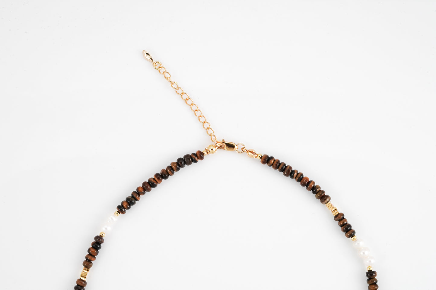 Mini Pearl with tiger eye stone Necklace